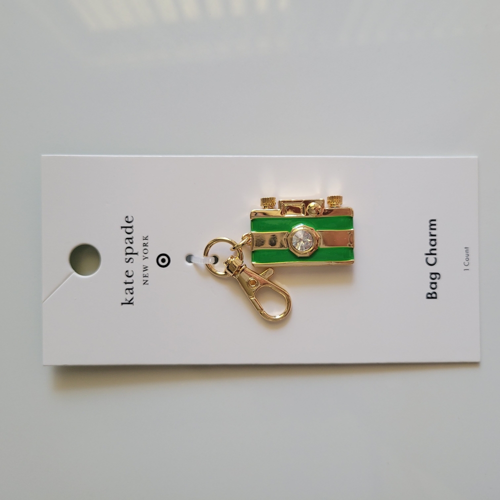 Kate Spade New York x Target - Green and Gold Camera Bag Charm Keychain NWT